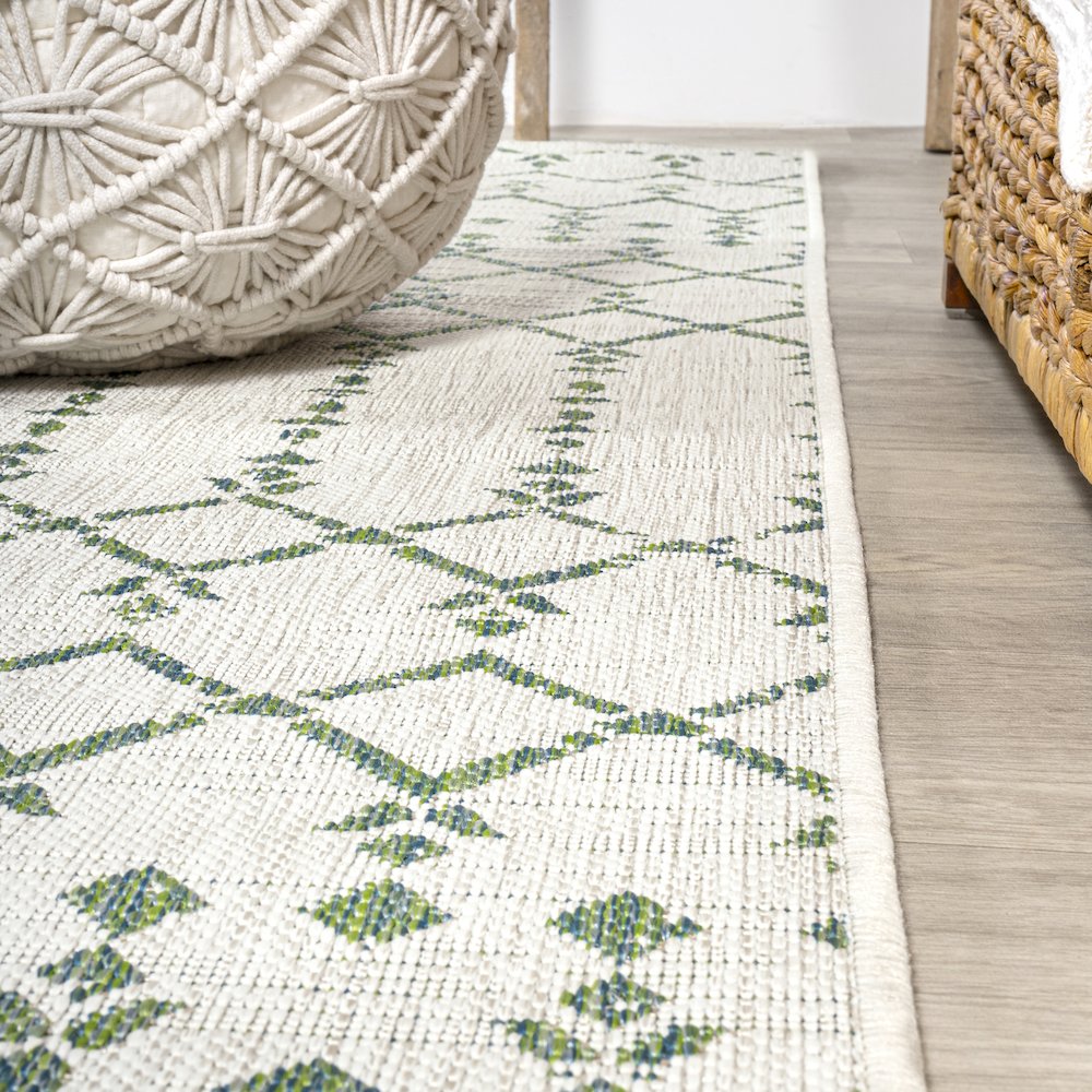 Ourika Moroccan Geometric Textured Weave Indoor/Outdoor Area Rug