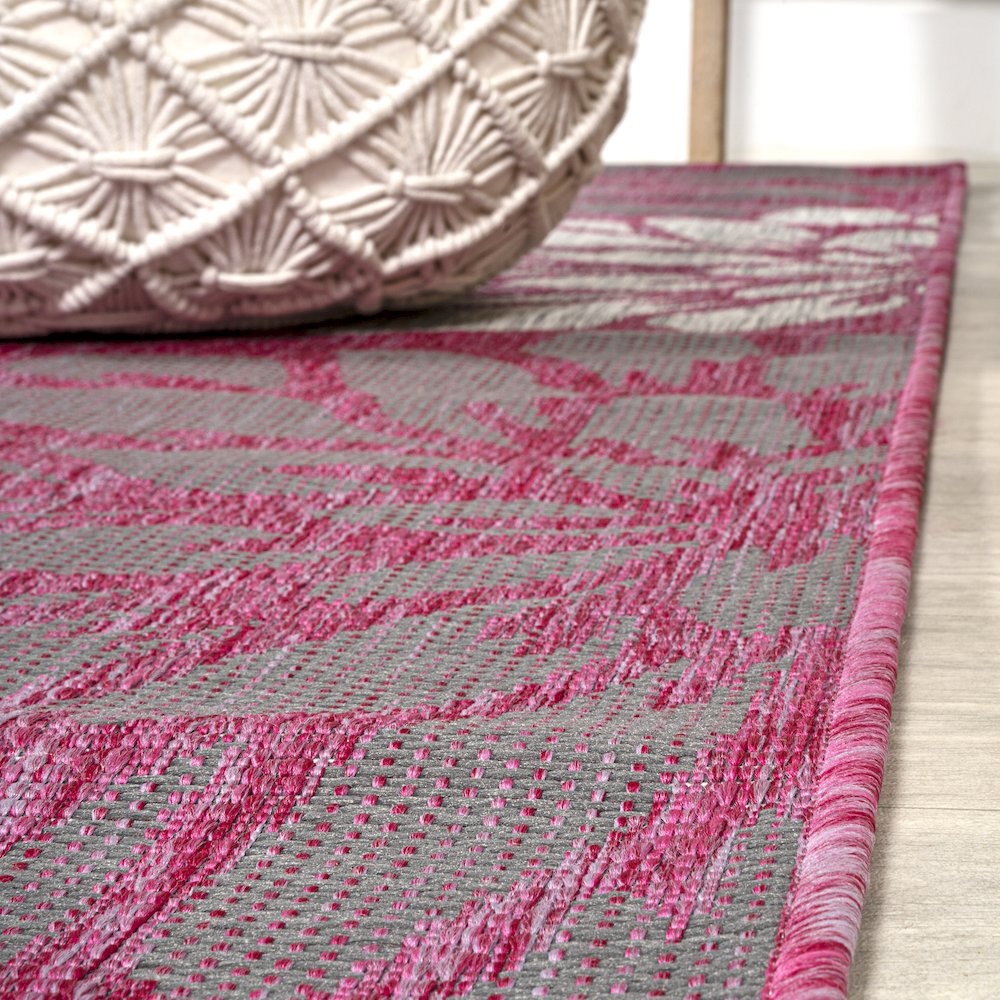 Zinnia Modern Floral Textured Weave Indoor/Outdoor Area Rug