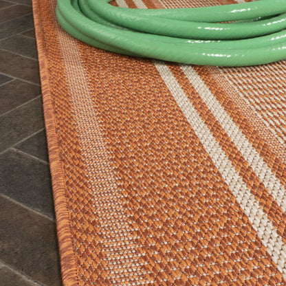 Haynes Modern Double Stripe Indoor/Outdoor Area Rug