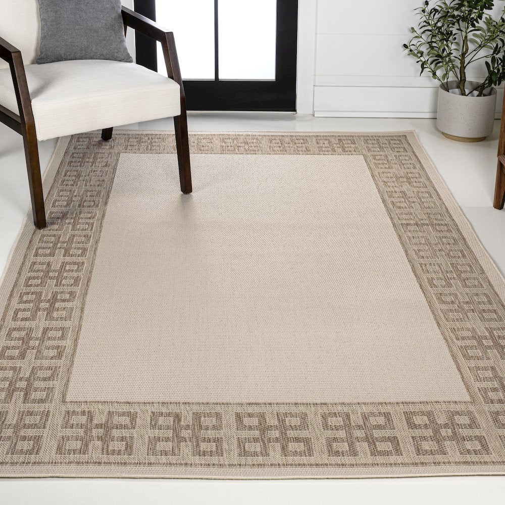 Athena Classic Geometric Border Indoor/Outdoor Area Rug