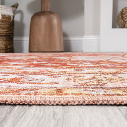 Asa Ornate Medallion Washable Indoor/Outdoor Area Rug