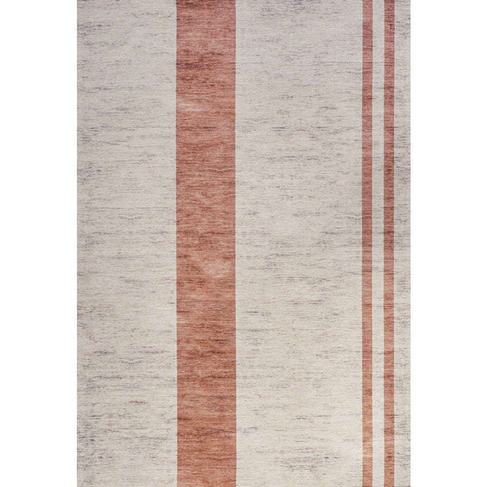 Raita Modern Distressed Stripe Machine Washable Area Rug