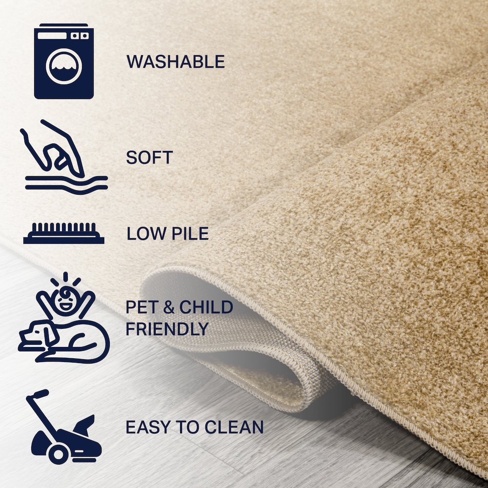 Twyla Classic Solid Low-Pile Machine-Washable Area Rug