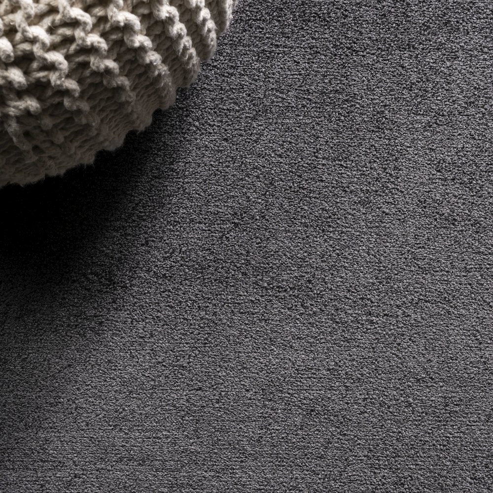 Haze Solid Low Pile Area Rug Black