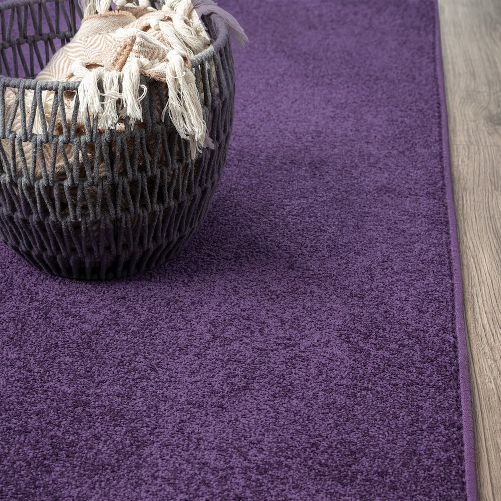 Haze Solid Low Pile Area Rug Purple