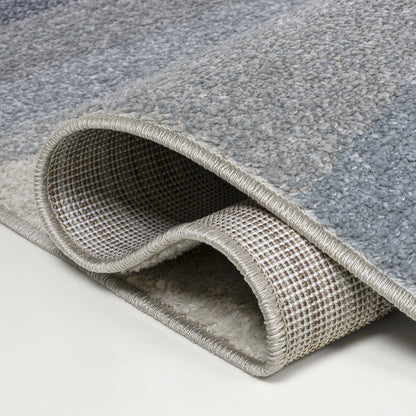 Prism Geometric Striped Blue/Cream/Gray 8 ft. x 10 ft. Area Rug