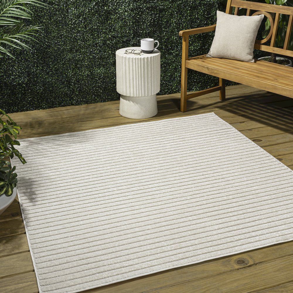 Aarhus High-Low Minimalist Scandi Striped  Indoor/Outdoor  Rug