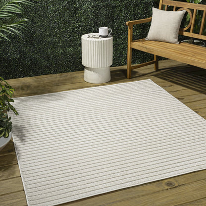Aarhus High-Low Minimalist Scandi Striped  Indoor/Outdoor  Rug