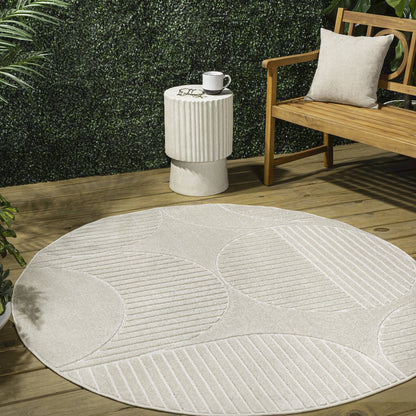 Nordby High-Low Geometric Arch Scandi Striped  Indoor/Outdoor  Rug