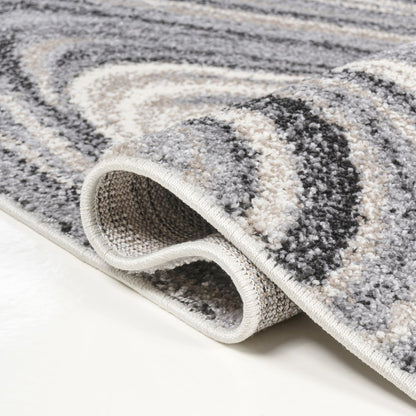 Eleni Contemporary Glam Abstract Marble Area Rug