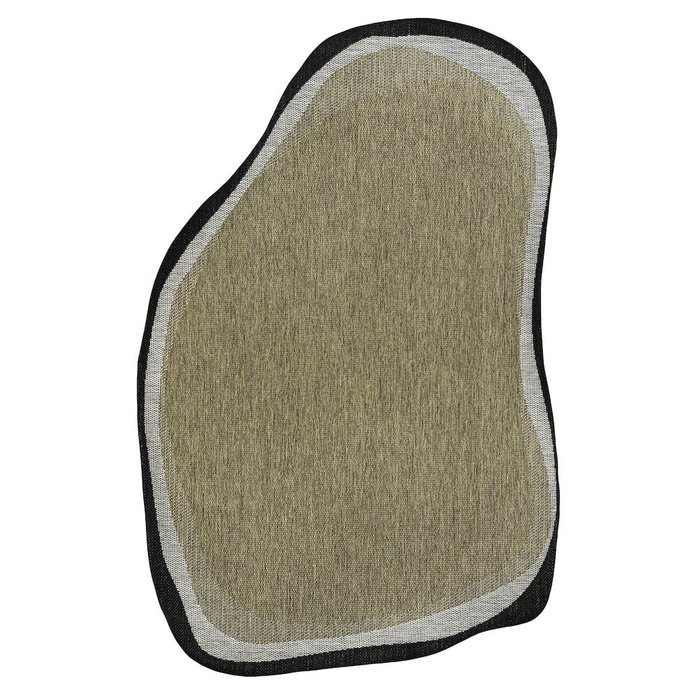 Brown/Black 9 ft. x 12 ft. Indoor/Outdoor Shaped Area Rug