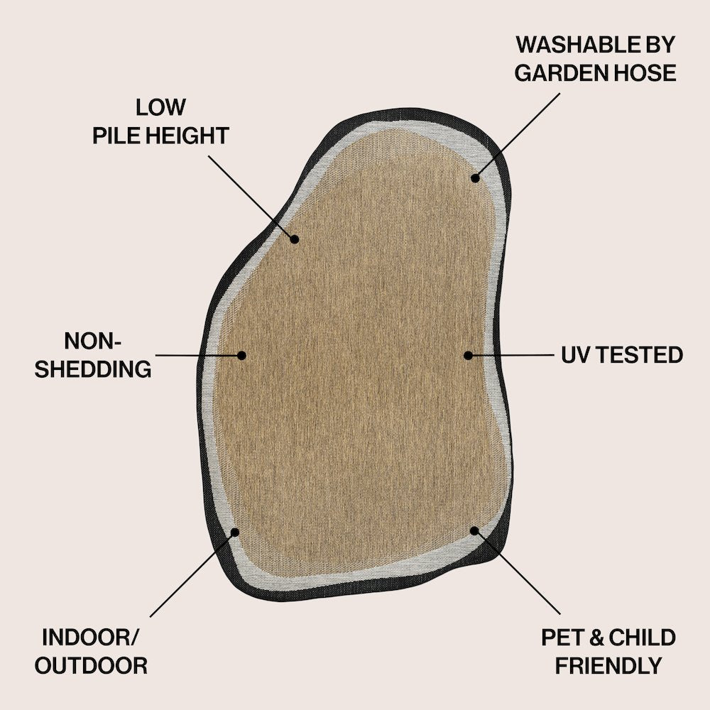 Brown/Black 9 ft. x 12 ft. Indoor/Outdoor Shaped Area Rug