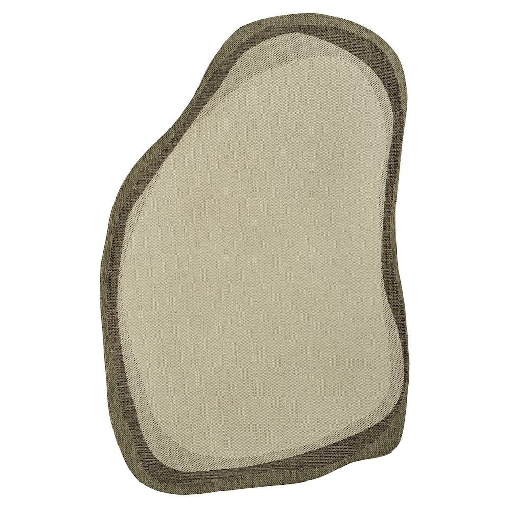 Beige/Brown 9 ft. x 12 ft. Indoor/Outdoor Shaped Area Rug