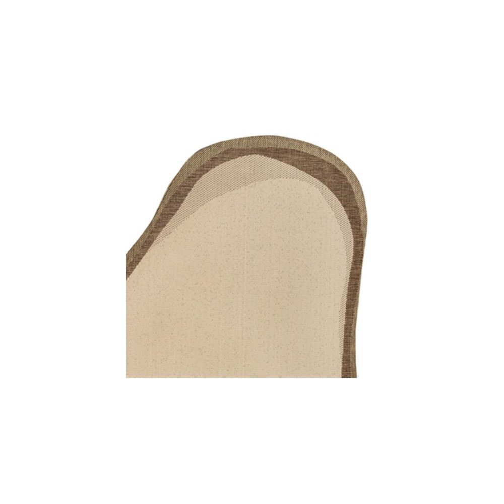 Beige/Brown 9 ft. x 12 ft. Indoor/Outdoor Shaped Area Rug