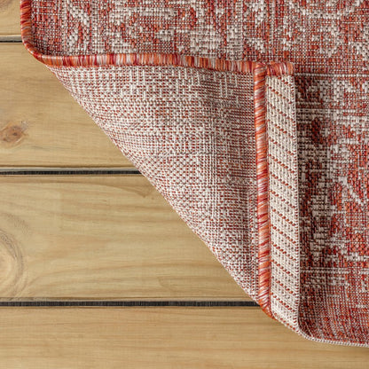Tela Bohemian Textured Weave Floral Indoor/Outdoor Area Rug