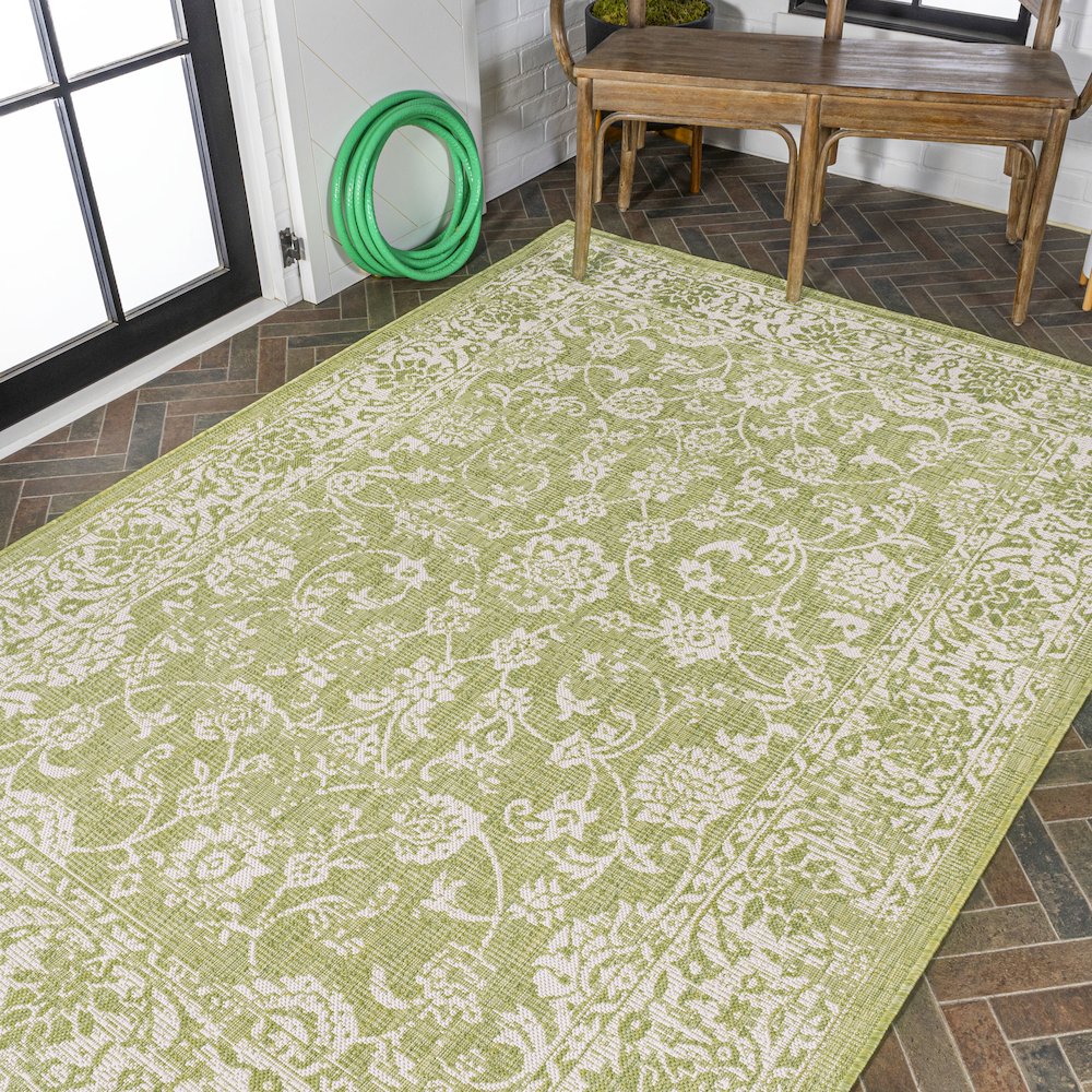 Tela Bohemian Textured Weave Floral Indoor/Outdoor Area Rug