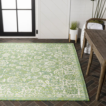 Tela Bohemian Textured Weave Floral Indoor/Outdoor Area Rug