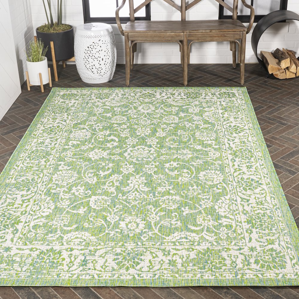 Tela Bohemian Textured Weave Floral Indoor/Outdoor Area Rug