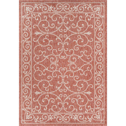 Charleston Vintage Filigree Textured Weave Indoor/Outdoor Area Rug