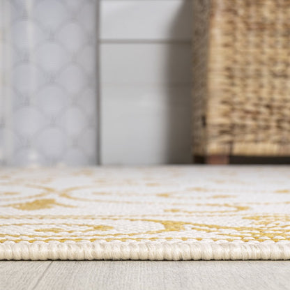 Charleston Vintage Filigree Textured Weave Indoor/Outdoor Area Rug