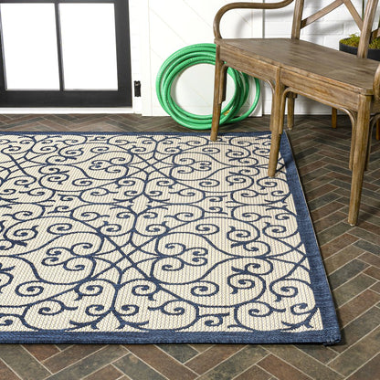 Madrid Vintage Filigree Textured Weave Indoor/Outdoor Area Rug