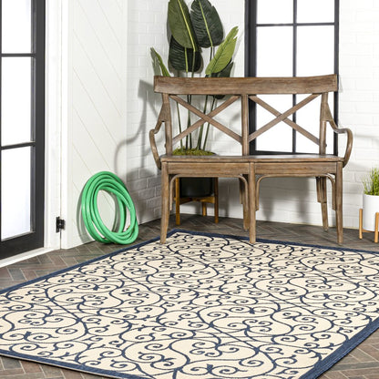 Madrid Vintage Filigree Textured Weave Indoor/Outdoor Area Rug