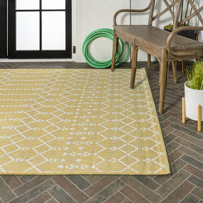 Ourika Moroccan Geometric Textured Weave Indoor/Outdoor Area Rug