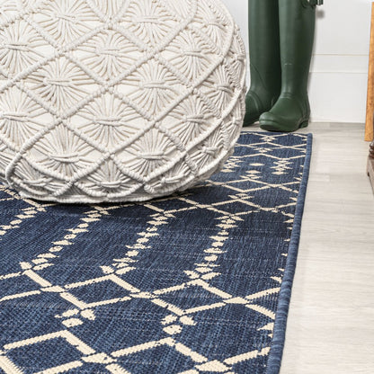 Ourika Moroccan Geometric Textured Weave Indoor/Outdoor Area Rug