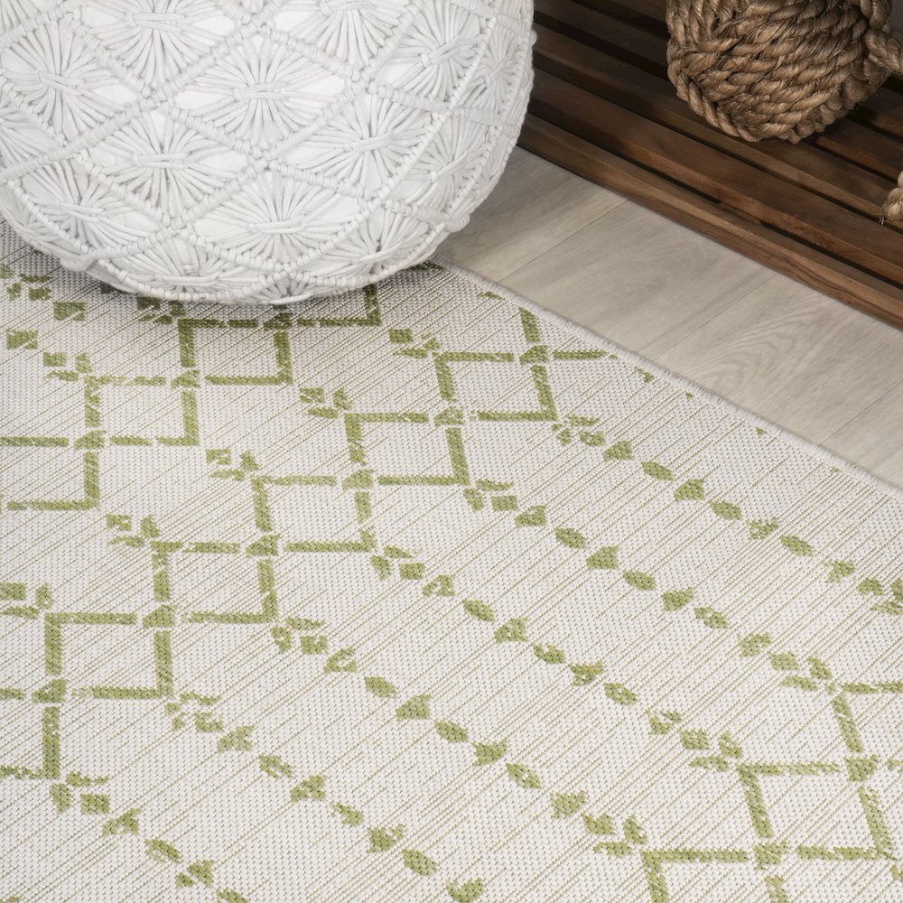 Ourika Moroccan Geometric Textured Weave Indoor/Outdoor Area Rug