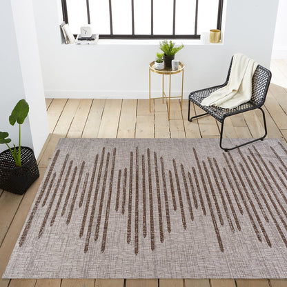 Zolak Berber Stripe Geometric Beige   Indoor/Outdoor  Rug