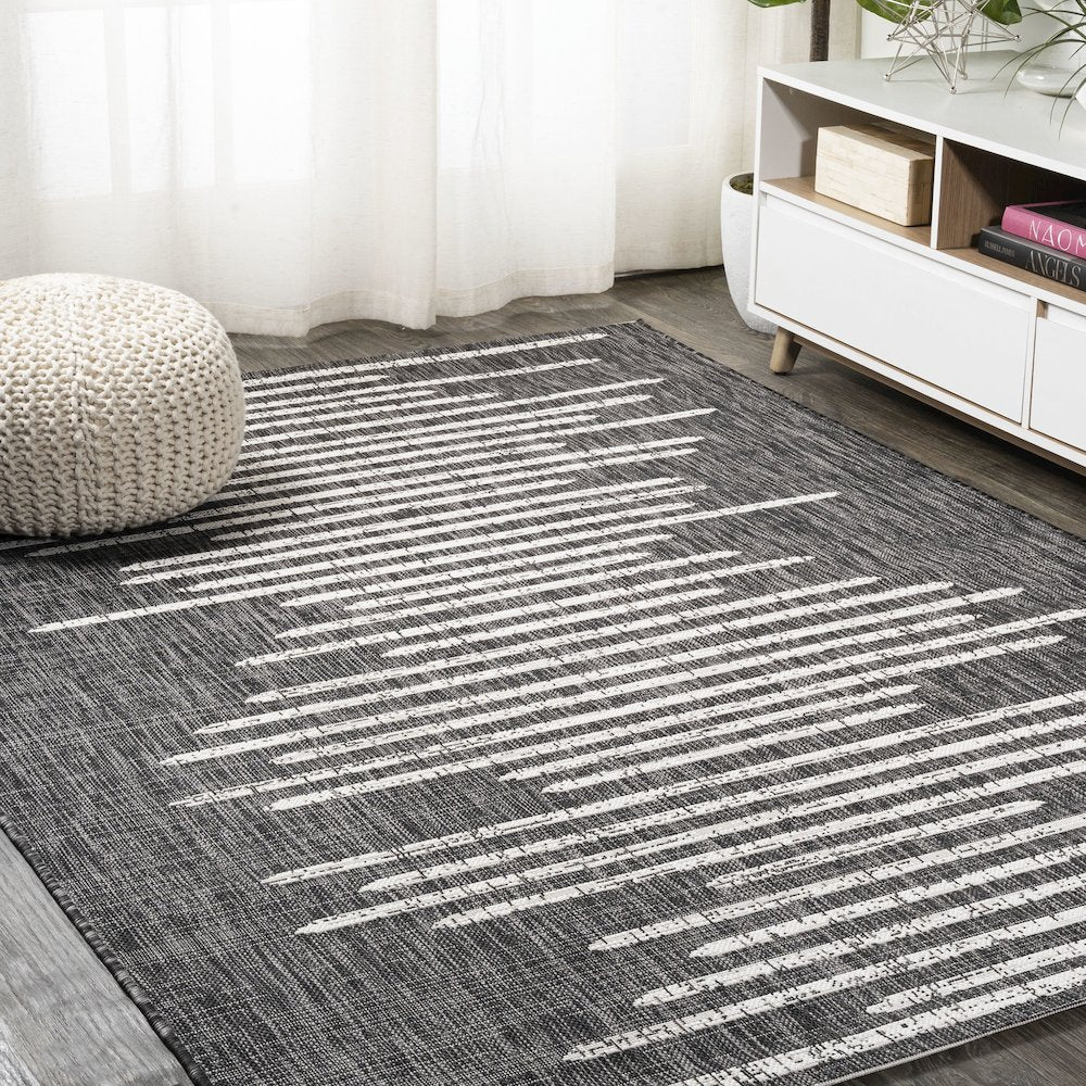 Zolak Berber Stripe GeometricIndoor/Outdoor  Rug