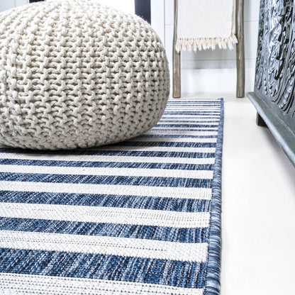 Sukie Modern Offset Stripe Indoor/Outdoor Area Rug