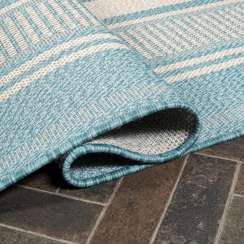 Haynes Modern Double Stripe Indoor/Outdoor Area Rug