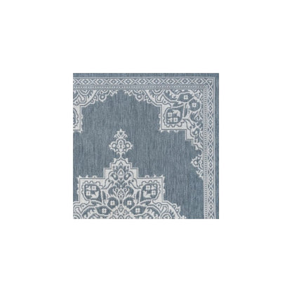 Arden Vintage Casual Medallion Blue/Cream 8 ft. x 10 ft. Indoor/Outdoor Area Rug