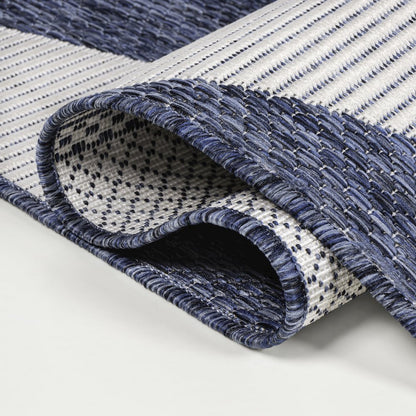 Soren Modern Geometric Black/Cream 2 ft. x 8 ft. Indoor/Outdoor Runner Rug