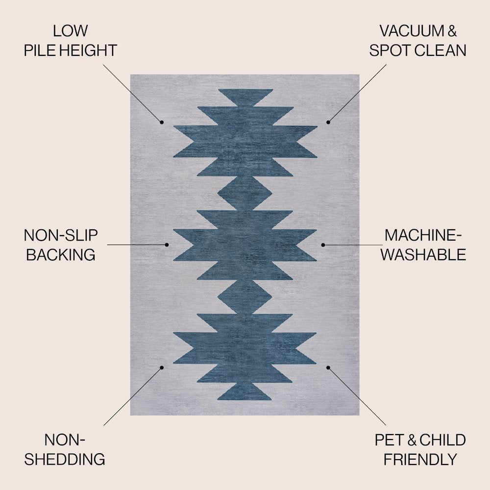 Chayton Minimalist Geometric Machine-Washable Area Rug