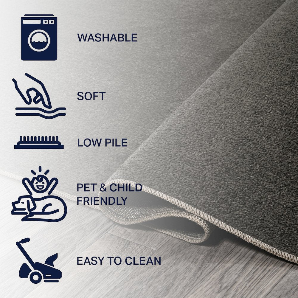 Twyla Classic Solid Low-Pile Machine-Washable Area Rug