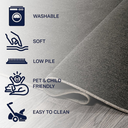 Twyla Classic Solid Low-Pile Machine-Washable Area Rug