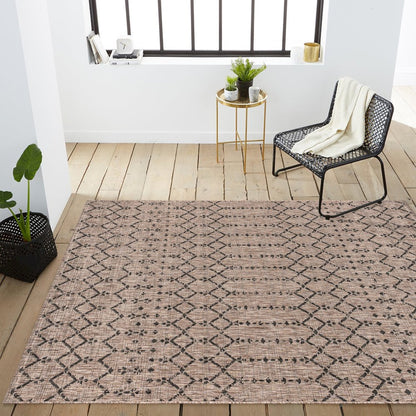 Ourika Moroccan Geometric TetuWeave Natural/Indoor/Outdoor  Rug