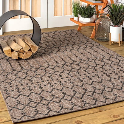 Ourika Moroccan Geometric TetuWeave Natural/Indoor/Outdoor  Rug