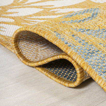 Zinnia Modern Floral Textured Weave Indoor/Outdoor Area Rug