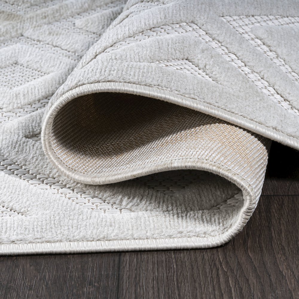 Portmany Neutral Diamond Trellis Indoor/Outdoor Area Rug