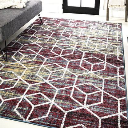 Tumbling Blocks Modern Geometric Area Rug