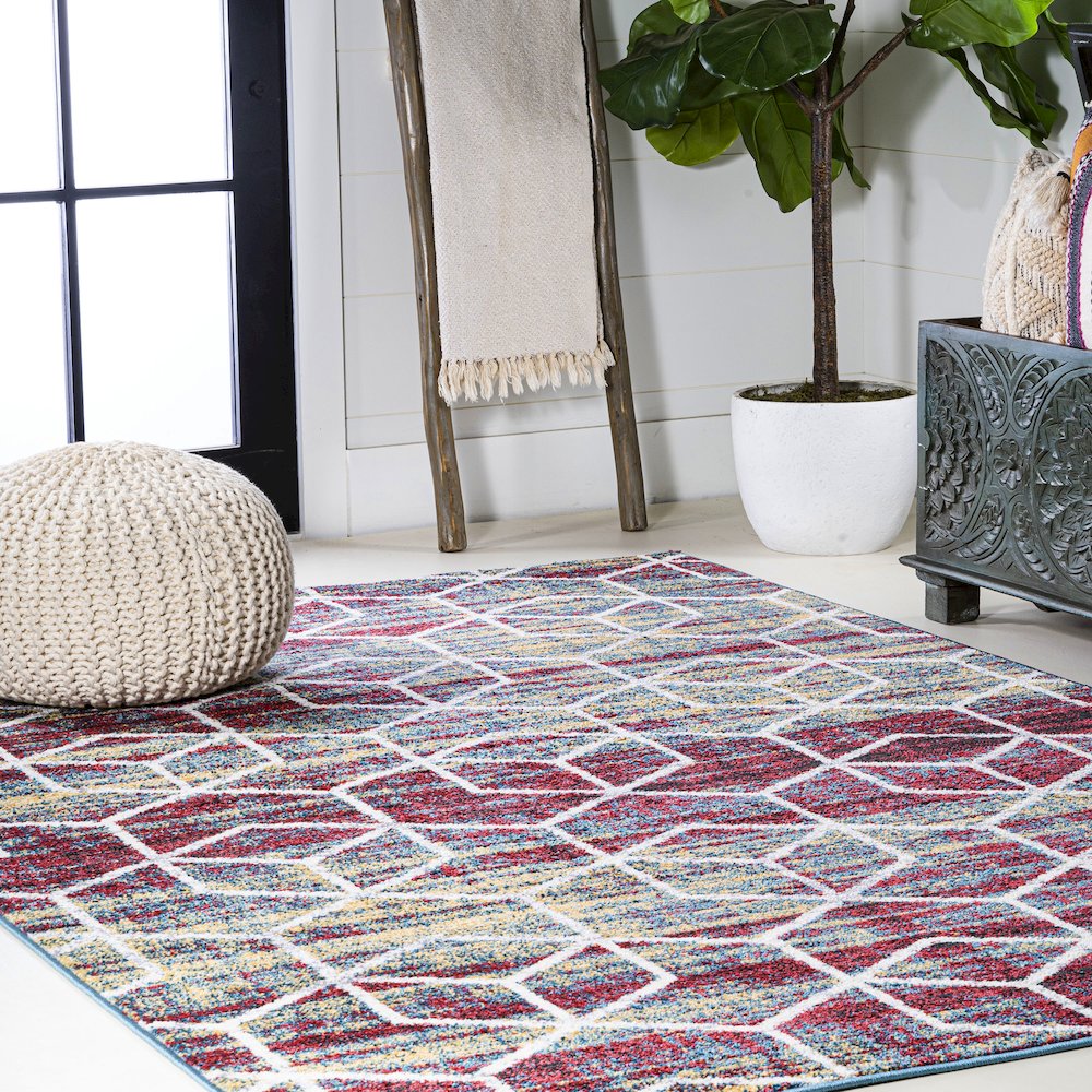 Tumbling Blocks Modern Geometric Area Rug