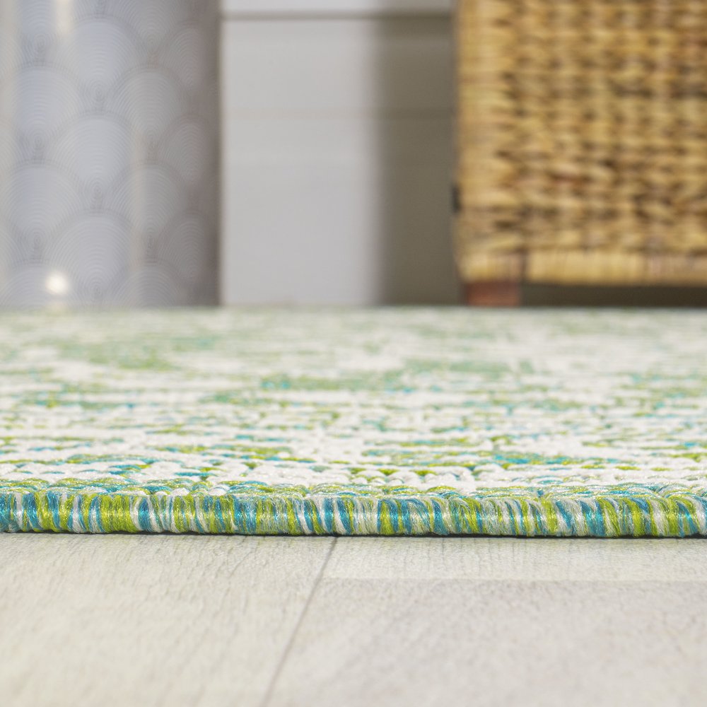 Sinjuri Medallion Textured Weave Indoor/Outdoor Area Rug