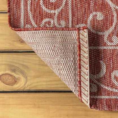 Charleston Vintage Filigree Textured Weave Indoor/Outdoor Square Rug
