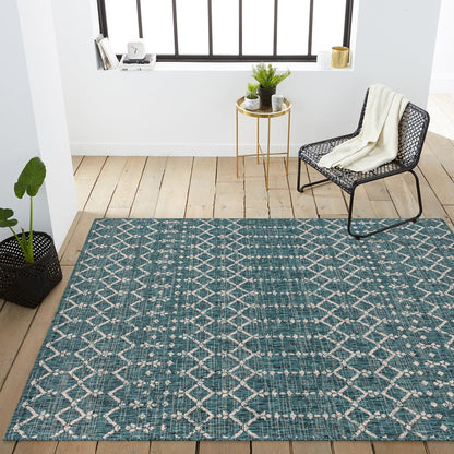 Ourika Moroccan Geometric TetuWeaveIndoor/Outdoor  Rug