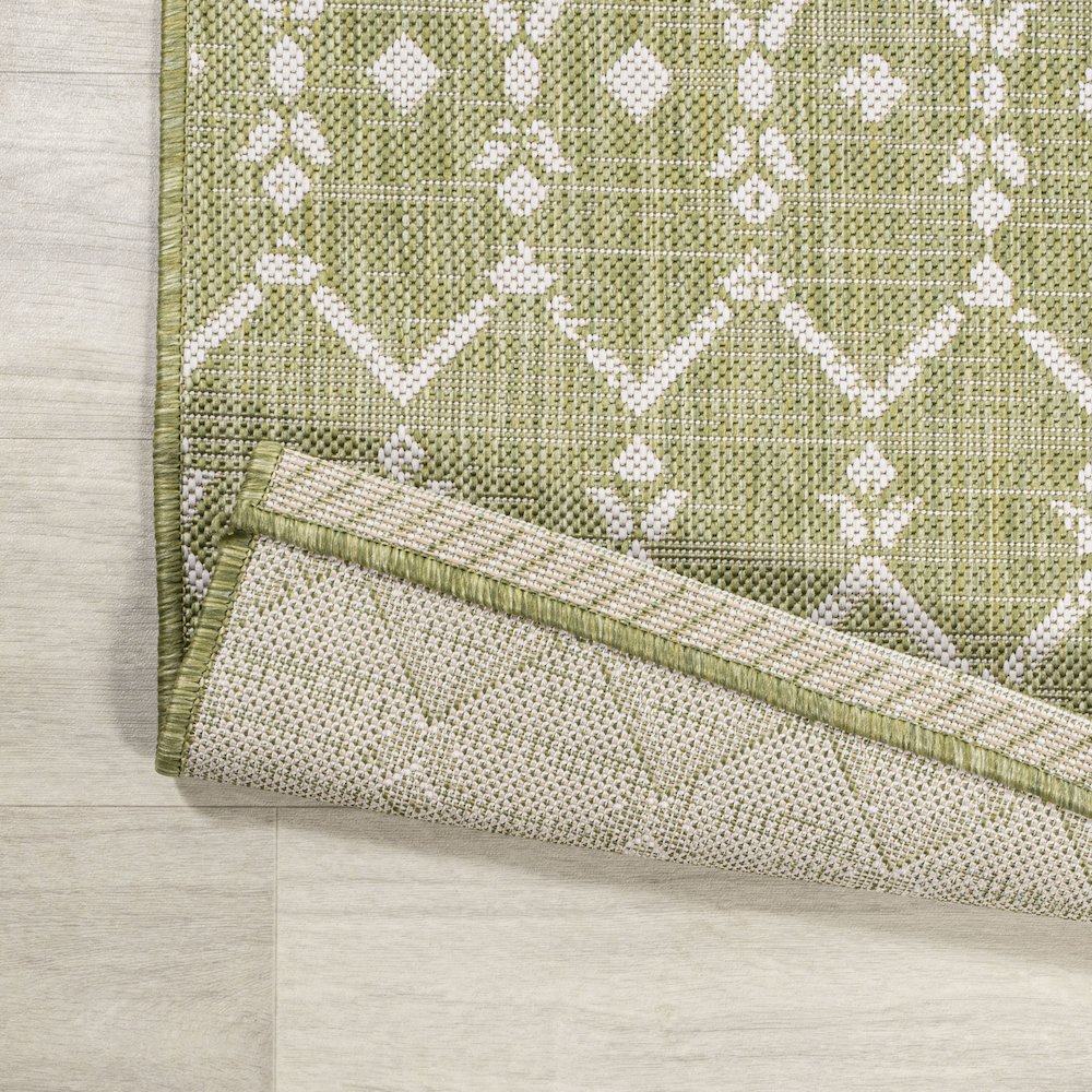 Ourika Moroccan Geometric Textured Weave Indoor/Outdoor Square Rug