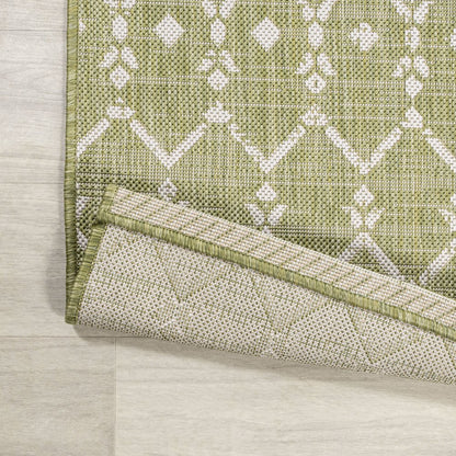 Ourika Moroccan Geometric Textured Weave Indoor/Outdoor Square Rug