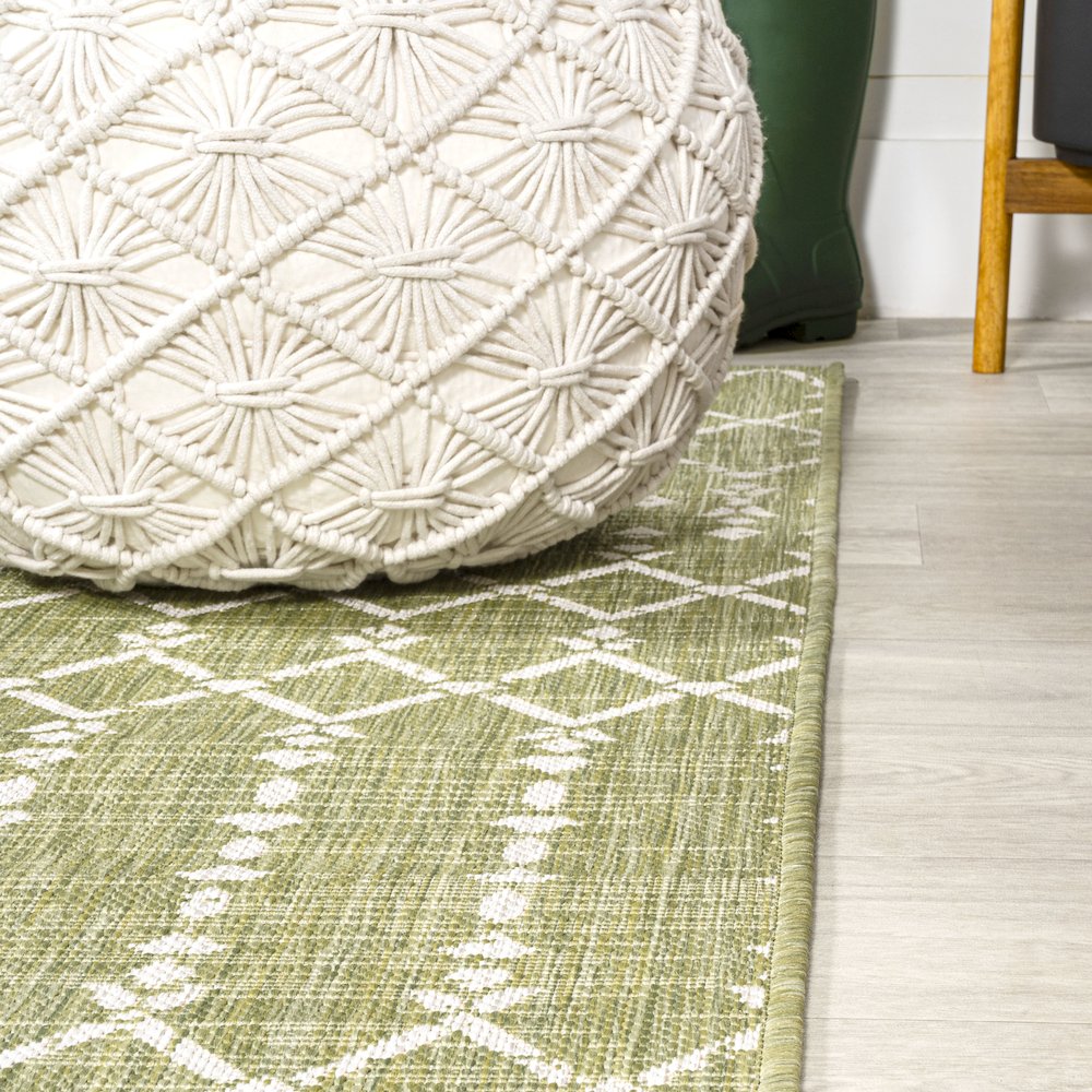 Ourika Moroccan Geometric Textured Weave Indoor/Outdoor Square Rug